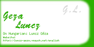 geza luncz business card